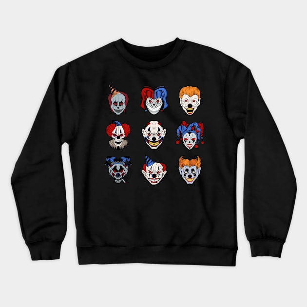 Horror Clowns Crewneck Sweatshirt by Luve